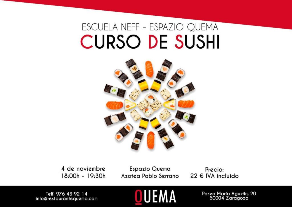 curso sushi Espazio Quema